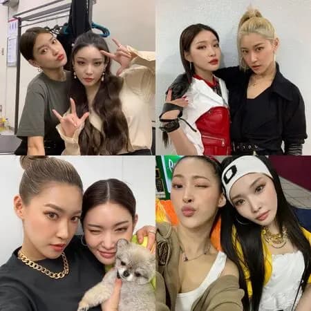 请夏从出道初期就与舞者Sara合作表演的合照